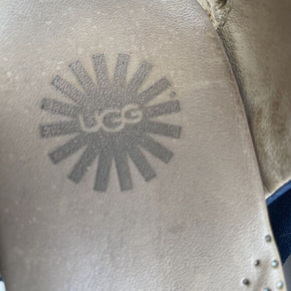 UGG Blue Delmar Woven Wedge Ankle Tie Espadrilles Sandals‎ Womens Size 7.5 Used - Picture 14 of 16